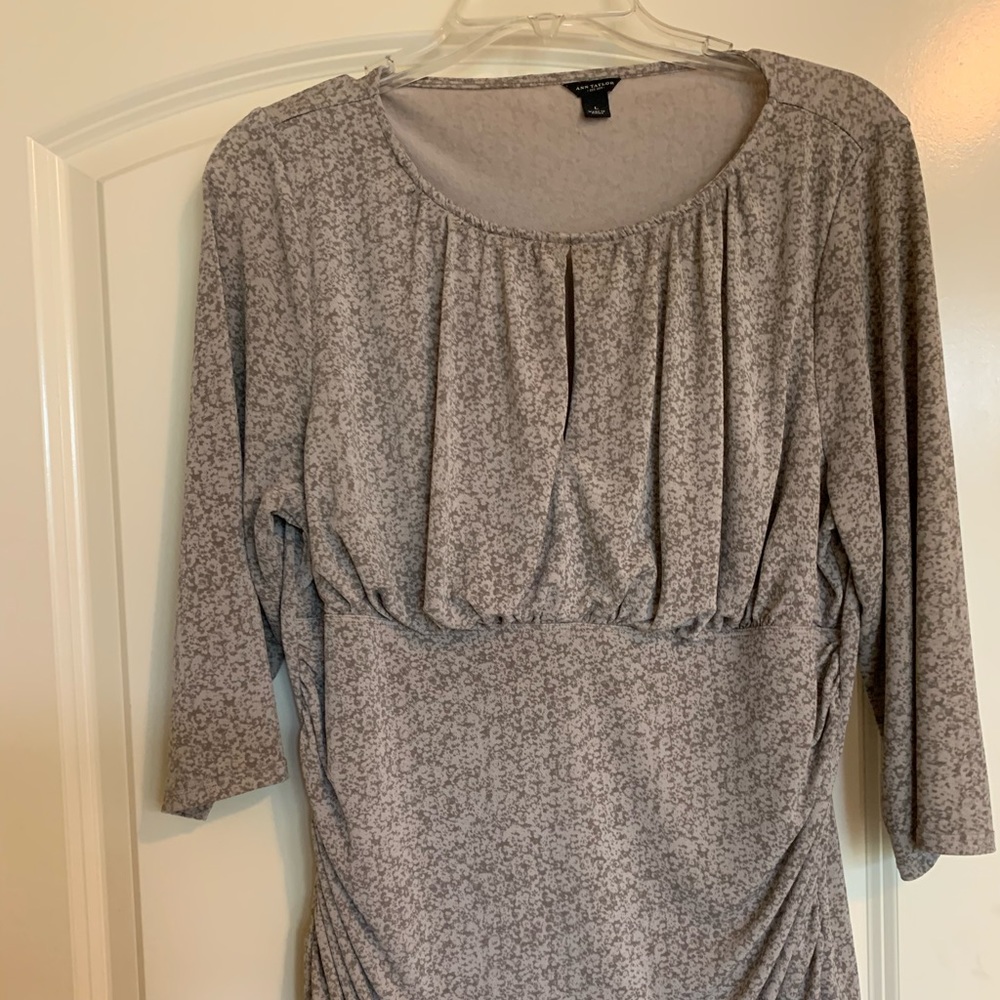 Ann Taylor Short sleeve taupe top. Ladies size large